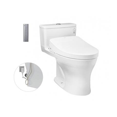 Bàn cầu một khối MS855DW11, kèm nắp rửa điện tử WASHLET dòng S7 - TCF4911Z (220V) 