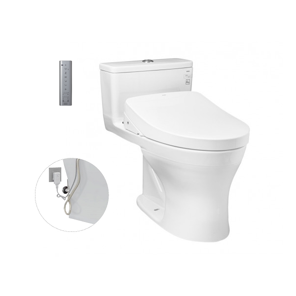  Bàn cầu một khối, kèm nắp rửa điện tử WASHLET dòng S7 - TCF4911Z (220V) MS855DW11 