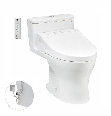  Bàn cầu một khối MS855DW14, kèm nắp rửa điện tử WASHLET dòng C5 - TCF24410AAA (220V) 