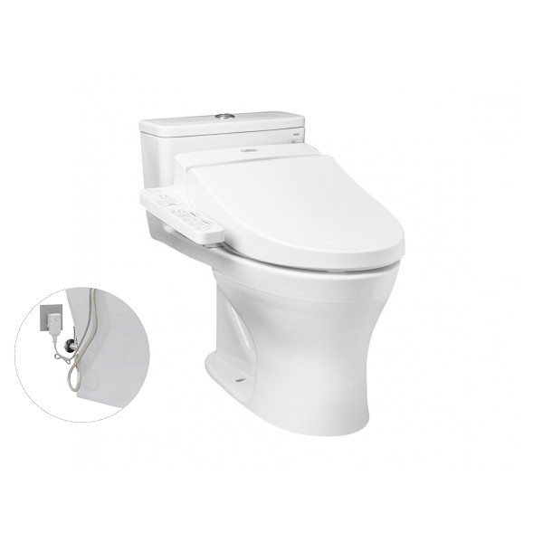  Bàn cầu một khối, kèm nắp rửa điện tử WASHLET dòng C2 - TCF6631A (220V) MS855DW7 