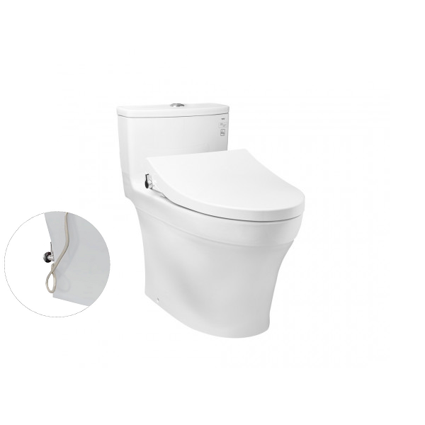  Bàn cầu một khối MS885DE4, nắp đóng êm kèm vòi rửa nước lạnh TCW1211A 