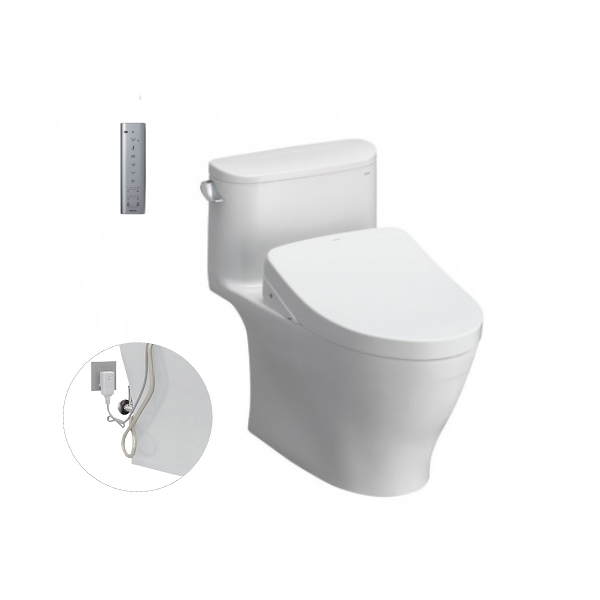  Bàn cầu một khối MS887RW11, kèm nắp rửa điện tử WASHLET dòng S7 - TCF4911Z (220V) 