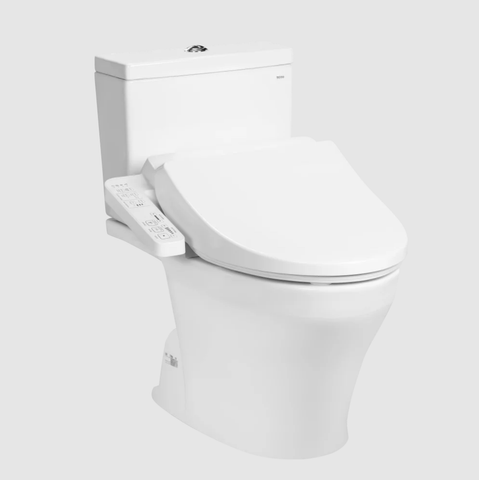  Bàn cầu hai khối CS326DW18#XW, kèm nắp rửa điện tử WASHLET dòng C2 cơ bản TCF23710AAA 