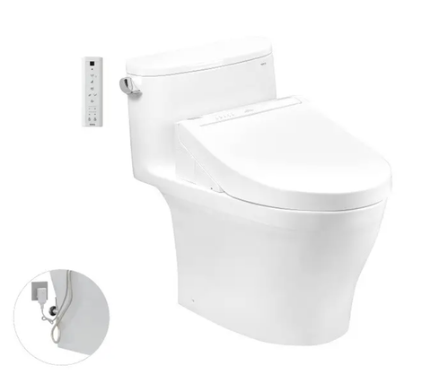  Bàn cầu một khối MS887RW14#XW, kèm nắp rửa điện tử WASHLET dòng C5 - TCF24410AAA (220V) 