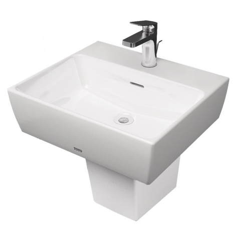  Chậu Rửa Mặt Lavabo Chữ Nhật Treo Tường Chân Ngắn LHT328C#XW 