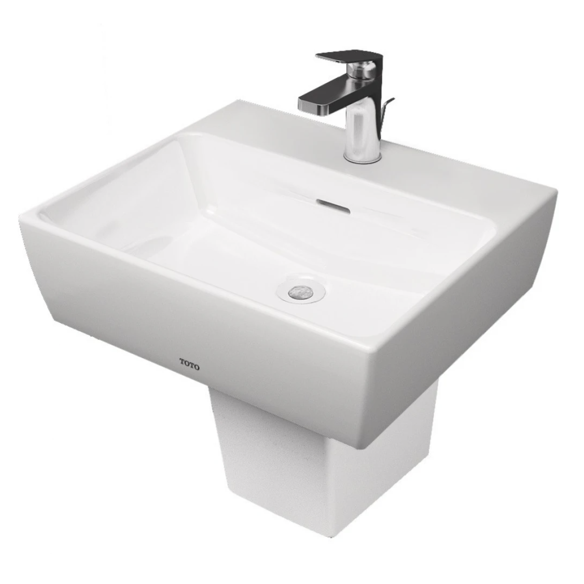  Chậu Rửa Mặt Lavabo Chữ Nhật Treo Tường Chân Ngắn LHT328C#XW 