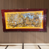 Tranh Vinh Quy Bái Tổ Đồng Vàng Dát Vàng 1m7x90cm 