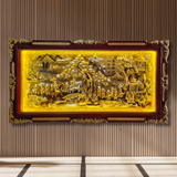  Tranh Vinh Quy Bái Tổ Đồng Vàng Dát Vàng 1m7x90cm 