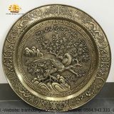  Tranh mâm đồng mai điểu trường xuân màu giả cổ đường kính 57cm 