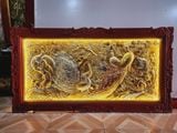  Tranh Vinh Hoa Phú Quý Đồng Vàng Dát Vàng Bạc 1m7x90cm 