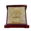  Tranh văn miếu Quốc Tử Giám hộp đồng vàng mạ vàng 24k kích thước 16cm - Tranh đồng cao cấp 