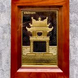  Tranh Khuê Văn Các 28x38cm không mạ nền đen khung gỗ sồi 