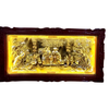  Tranh mừng thọ ông bà đồng vàng nền xước dát khung đục kích thước 80x155cm - Tranh đồng cao cấp 