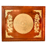  Tranh Trống đúc Tùng Mai KT 120x150 cm-ĐK mặt trống 80cm thếp vàng 24K 