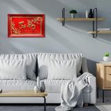  Tranh Tri Ân 68x108cm  không mạ nền đỏ khung sồi 