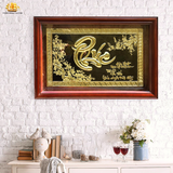  Tranh chữ Phúc ngang 48x68cm nền đen 