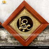  Tranh chữ Lộc hình thoi 38x38cm nền đen 