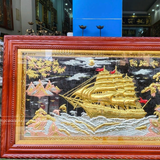  Tranh Thuận Buồm Xuôi Gió Đồng Vàng Dát Vàng 1m7x90cm 