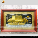  Tranh Thuận Buồm Xuôi Gió 68x108cm Khung hương dát vàng 10K 