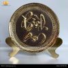  Tranh đĩa chữ Bình An đường kính 21cm nền giả cổ 