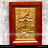  Tranh Chùa Keo 28x38cm mạ vàng 24K cả nền khung gỗ sồi 