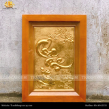  Tranh chữ Cha Mẹ  28x38cm mạ vàng 24K cả nền khung gỗ sồi 