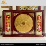 Tranh Trống Lục Bình nền đỏ mạ vàng 24K 107x155cm 
