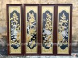  Tranh Tứ Quý Đồng Vàng Dát Vàng 88cmx28cm 