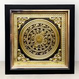  Tranh mặt trống đồng vàng 38x38cm 