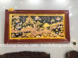  Tranh đồng Tranh Đồng quê đồng đỏ dát vàng 120x230cm 