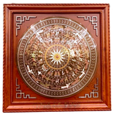  Tranh Trống đồng khảm ngũ sắc KT 80x80cm -ĐK mặt trống 60cm 