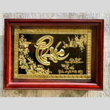  Tranh chữ Phúc ngang 48x68cm nền đen 