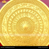  Tranh Trống đúc KT 160cm x190cm -ĐK mặt trống 120cm,dát vàng 24K 