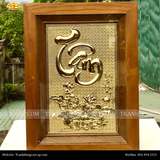 Tranh chữ Tâm 28x38cm nền vàng 