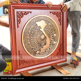  Tranh trống khung hương- KT 90x90cm, mặt trống đúc ĐK 60cm,bản đồ 
