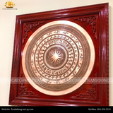  Tranh Trống Ngọc Lũ  hoa văn chìm KT 120x120 cm-ĐK mặt trống 81cm 