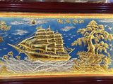  Tranh Thuận Buồm Xuôi Gió Đồng Vàng Dát Vàng 2m3x1m2 
