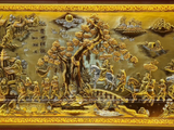  Tranh Vinh Quy Bái Tổ Đồng Vàng Dát Vàng 1m7x90cm 