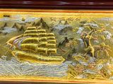  Tranh Thuận Buồm Xuôi Gió Đồng Vàng Dát Vàng 2m3x1m2 