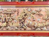  Tranh Vinh Quy Bái Tổ Đồng Đỏ Dát Vàng 1m7x90cm 
