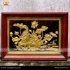  Tranh Hoa Sen 38x54cm không mạ nền đen khung sồi 