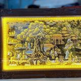  Tranh Đồng Quê Đồng Vàng Dát Vàng 1m7x90cm 