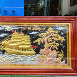  Tranh Thuận Buồm Xuôi Gió Đồng Vàng Dát Vàng 1m7x90cm 