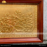  Tranh Hoa Sen mạ vàng toàn bộ 61x88cm 
