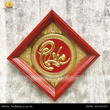  Tranh chữ Phúc hình thoi 38x38cm nền đỏ 