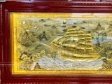  Tranh Thuận Buồm Xuôi Gió Đồng Vàng Dát Vàng 2m3x1m2 