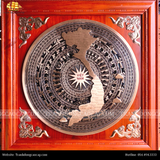  Tranh trống khung hương- KT 1mx1m, mặt trống đúc ĐK 80cm,bản đồ 