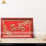  Tranh Tri Ân 68x108cm  không mạ nền đỏ khung sồi 