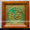  Tranh Hoa Sen 38x38cm không mạ nền xanh khung sồi 
