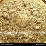  Tranh mâm Tứ Linh ĐK 81cm dát vàng 24K 